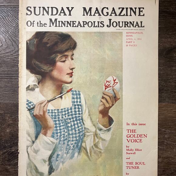 1915 Sunday Magazine of the Minneapolis Journal COVER Bad Little Egg 10x14 V10 - Picture 2 of 2